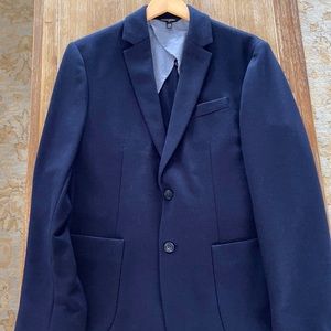 Banana Republic navy cotton blazer.